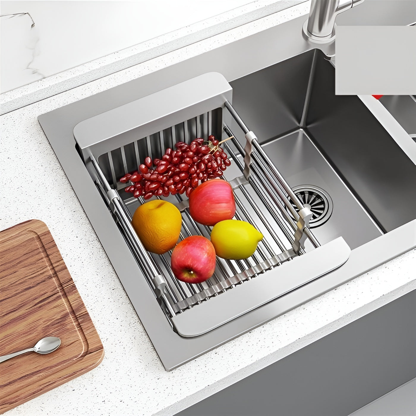 Escurridor de platos de cocina retráctil de acero inoxidable – Envío a toda Venezuela – NQLN Store