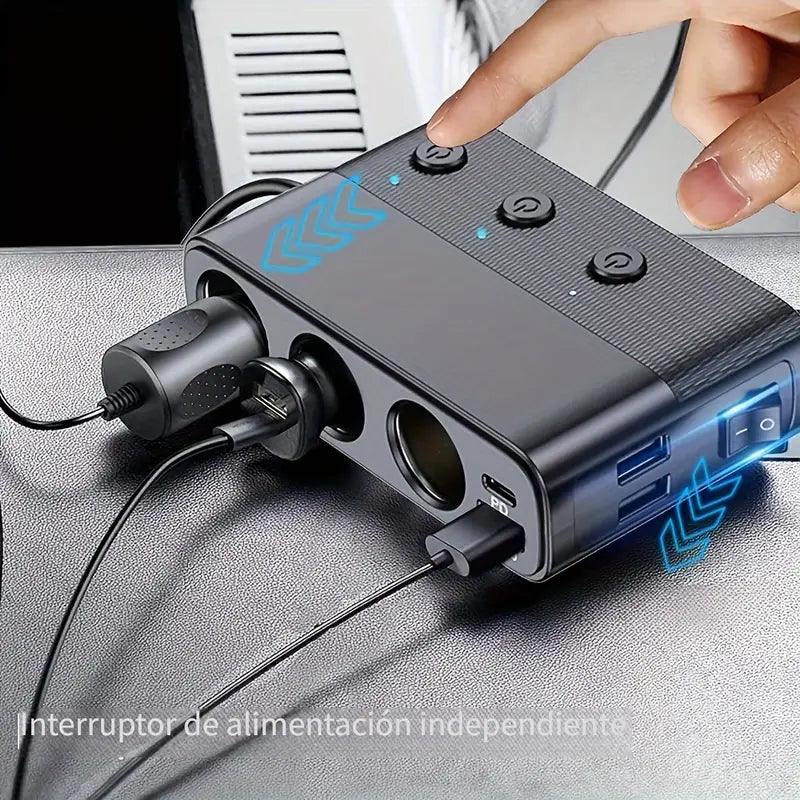 Cargador Multi-Puertos digital para carro – Vista detalle del producto – NQLN Store