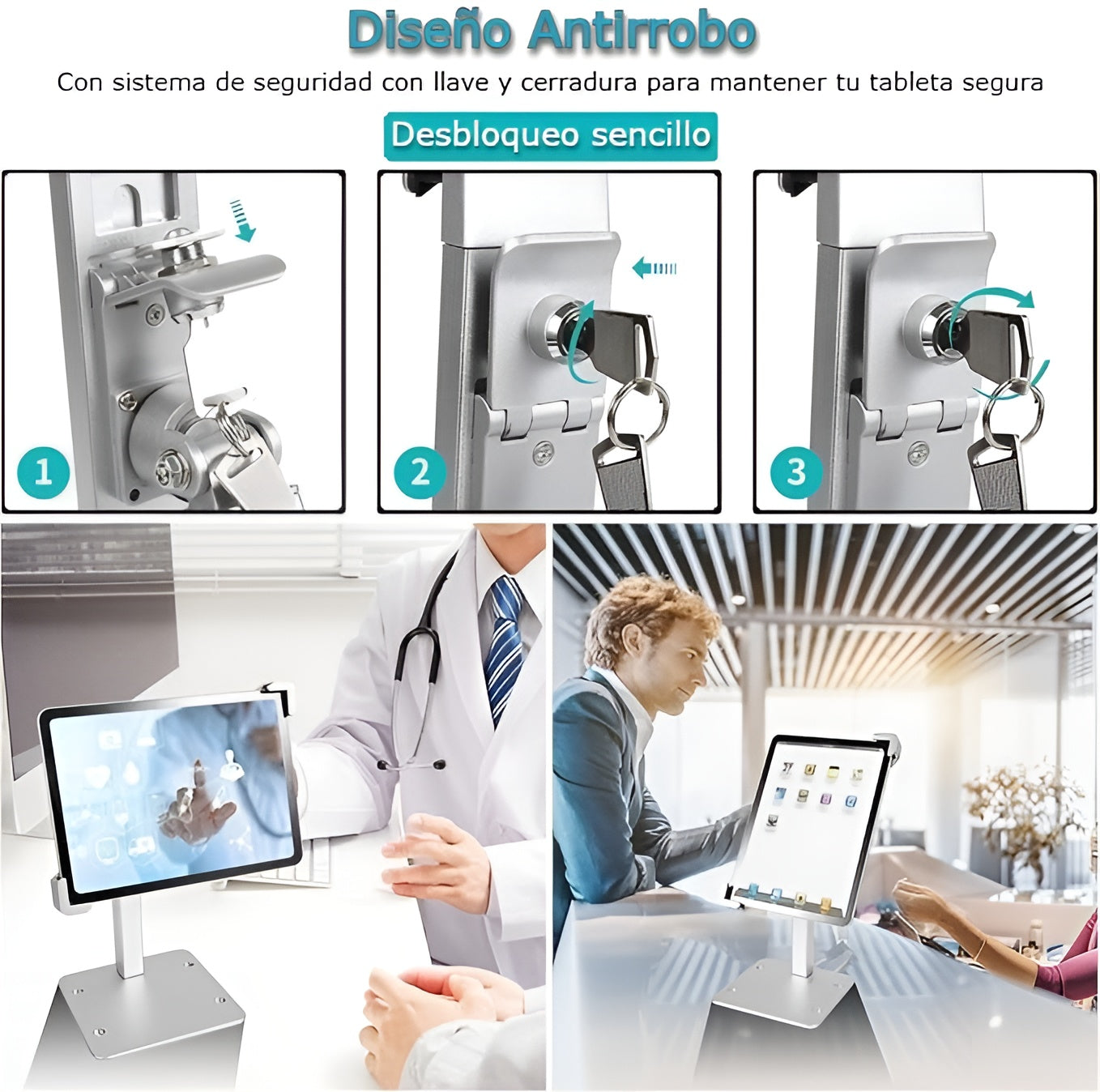 Soporte para tablet con seguridad y rotación 360° – Comprar al mejor precio en NQLN Store Venezuela