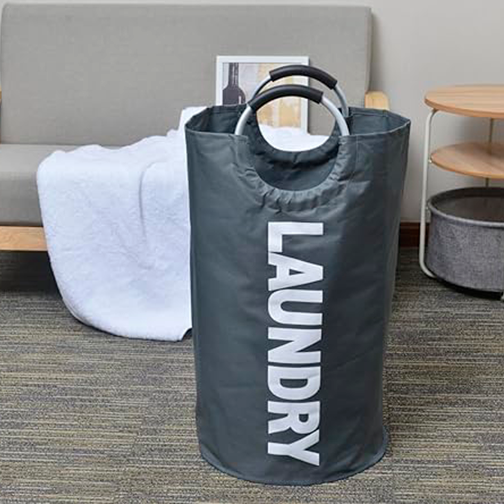 Cesta de tela para ropa sucia con mango de aluminio – Detalle de calidad y acabado – NQLN Store