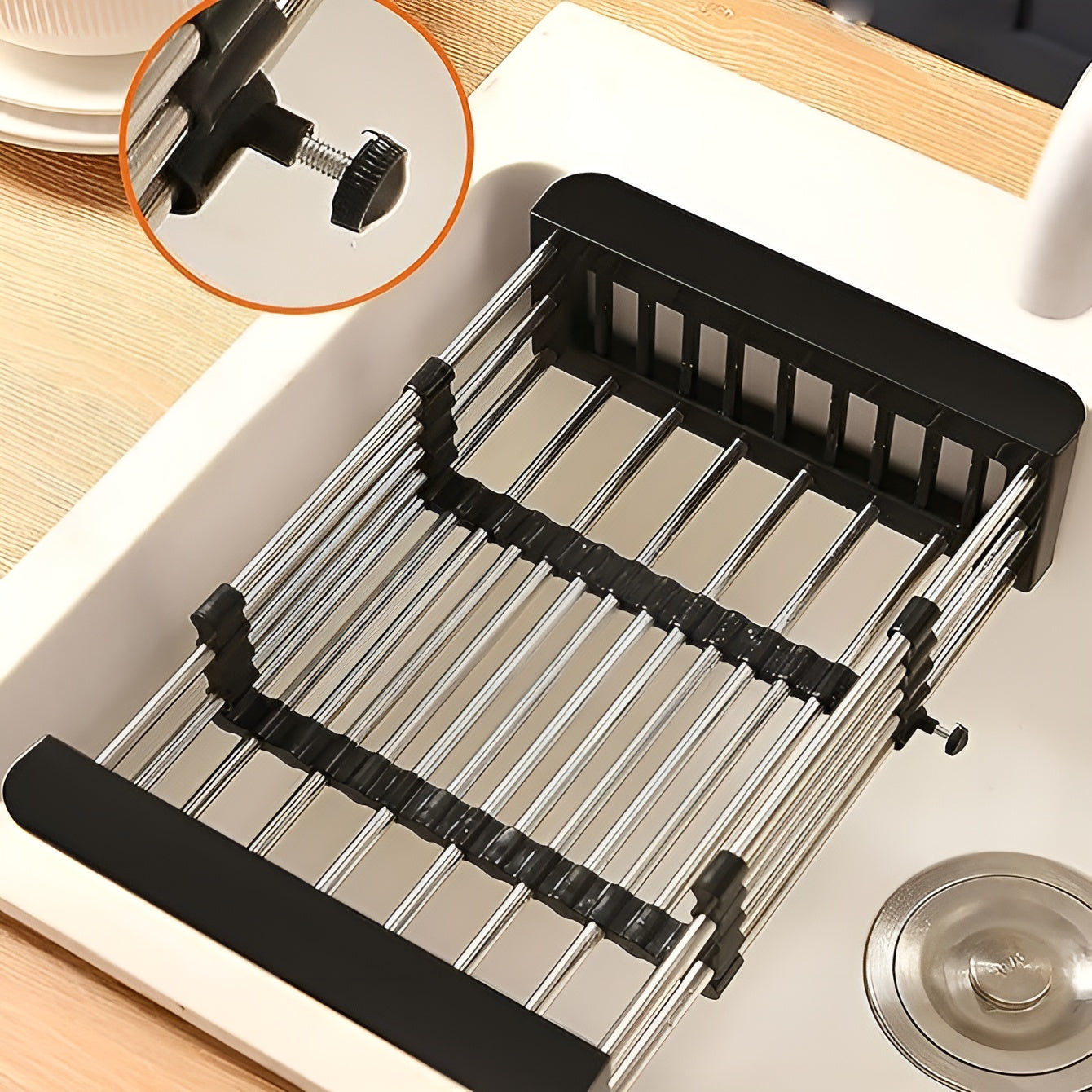 Escurridor de platos de cocina retráctil de acero inoxidable – Envío a toda Venezuela – NQLN Store