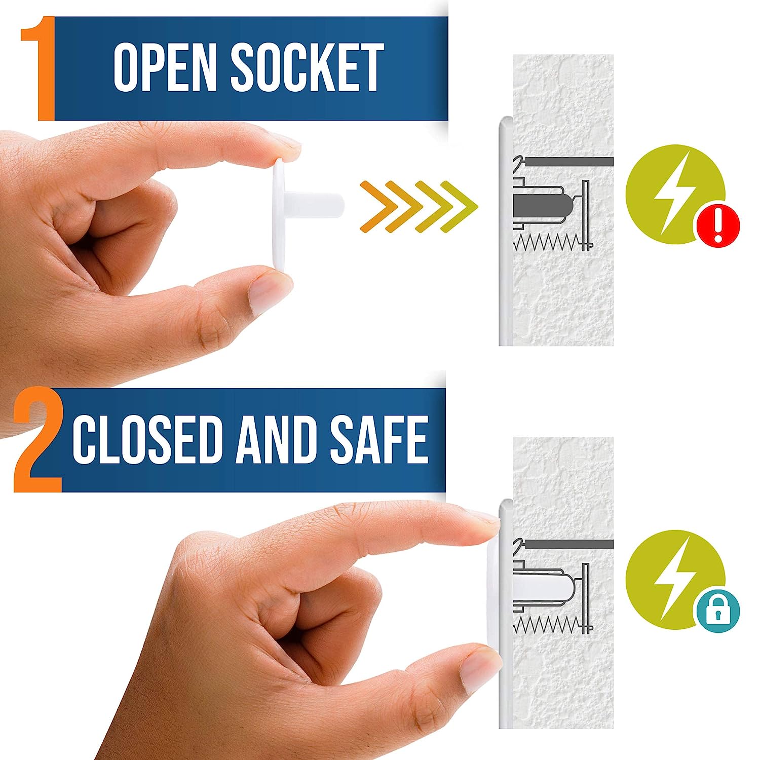 Protector de enchufe de seguridad para bebé (Pack de 14) – Detalle de calidad y acabado – NQLN Store