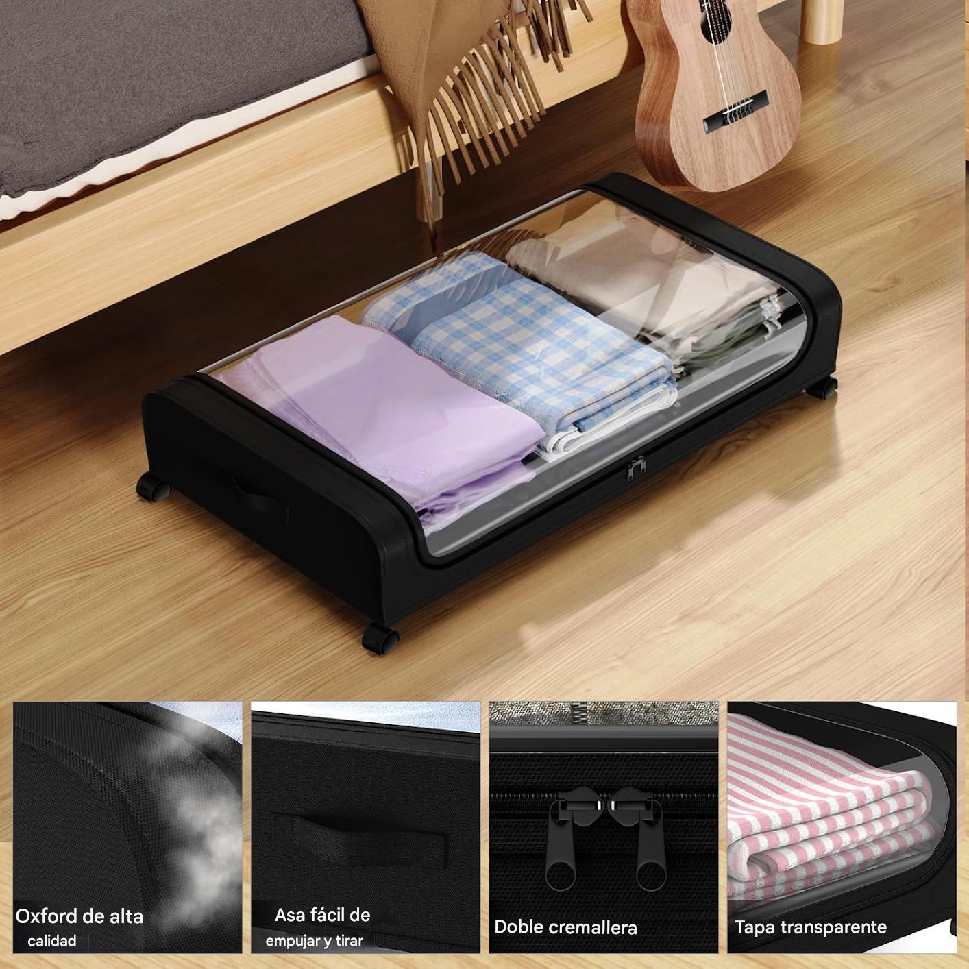 Caja Organizadora con Ruedas para cama – Vista de cerca del producto – NQLN Store