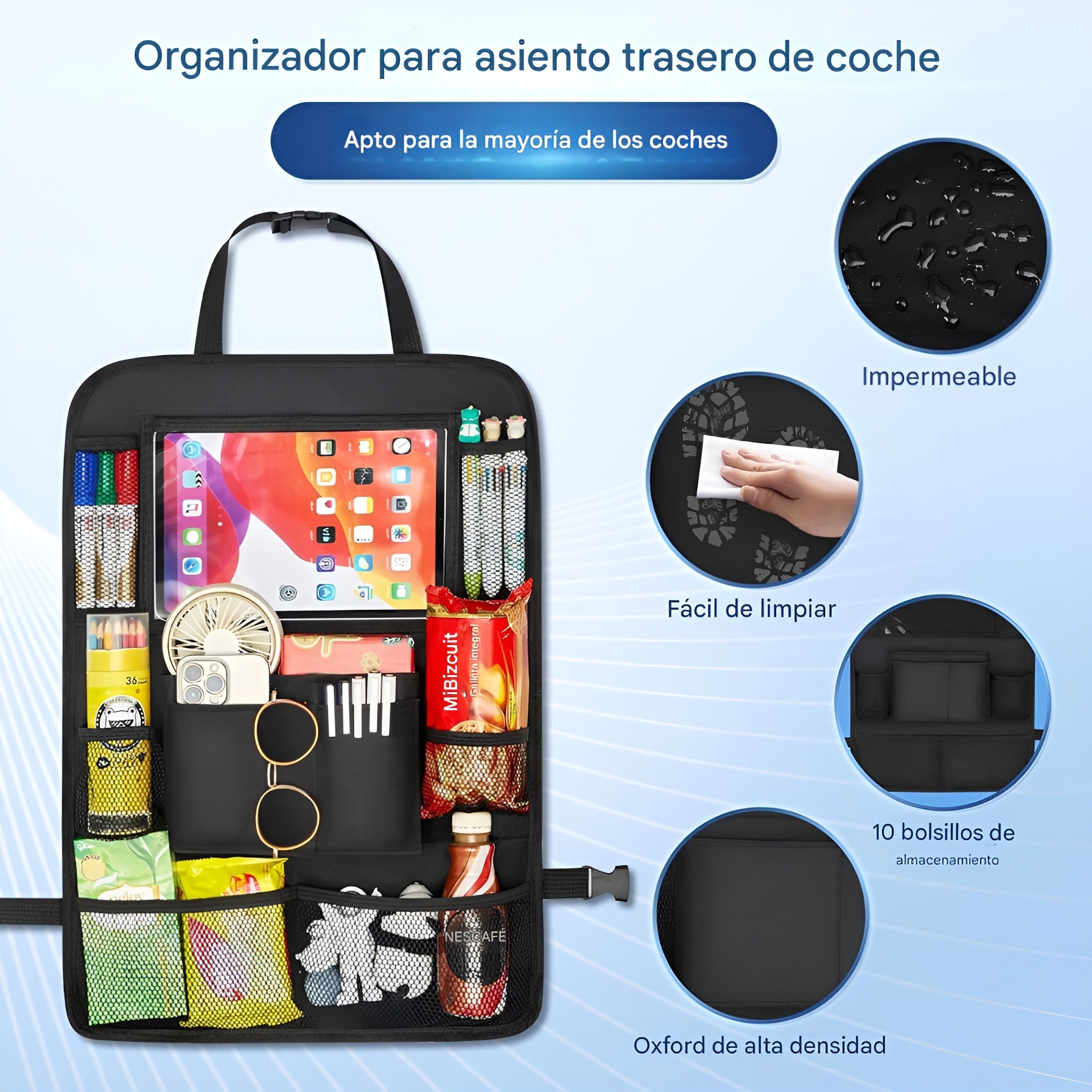 Organizador para asiento trasero de carro (1 unidad) – Envío a toda Venezuela – NQLN Store