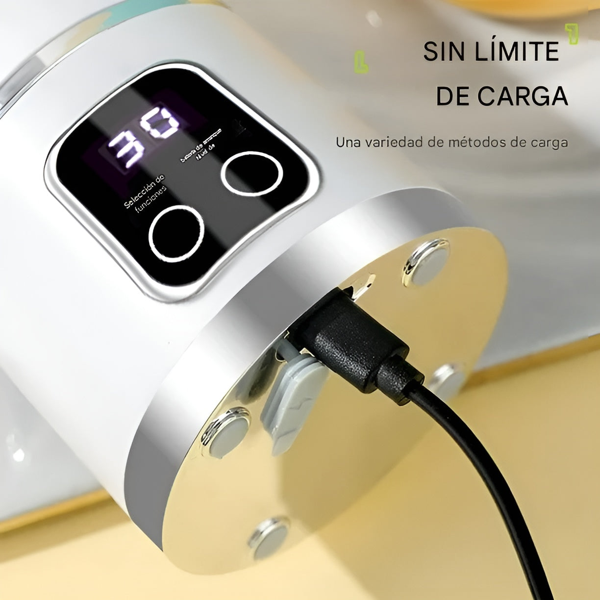 Licuadora eléctrica portátil – Vista adicional – Disponible en NQLN Store Venezuela