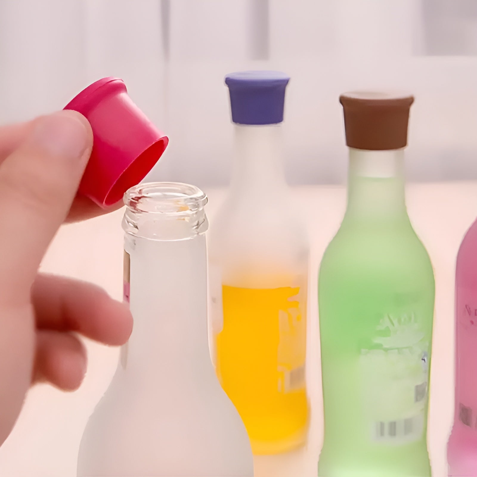 Tapon de silicona reutilizables para botellas – Vista detalle del producto – NQLN Store
