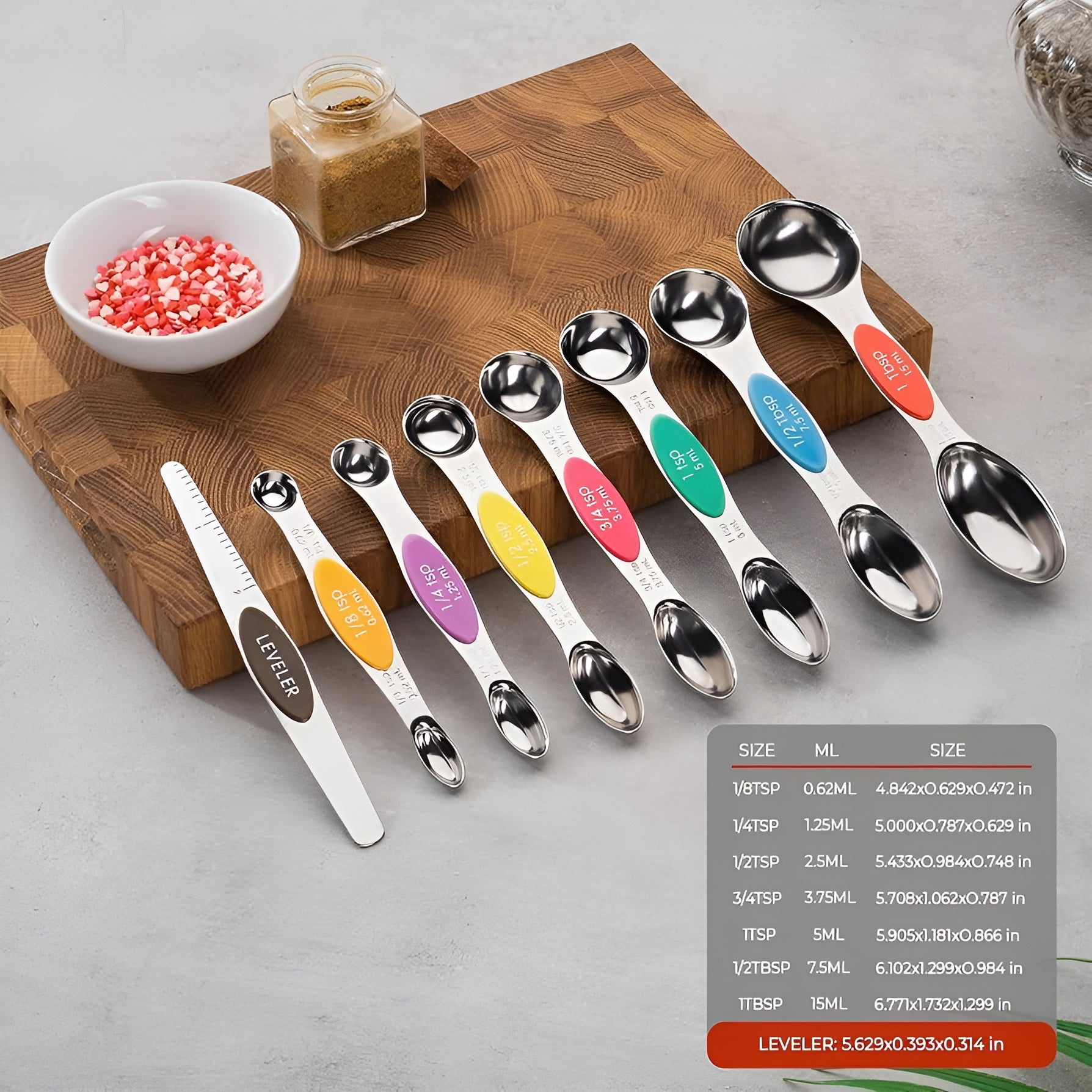 Juego de 8 cucharas medidoras magnéticas – Comprar al mejor precio en NQLN Store Venezuela