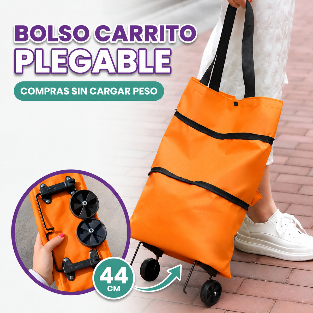 Bolso carrito plegable para compras de supermercado