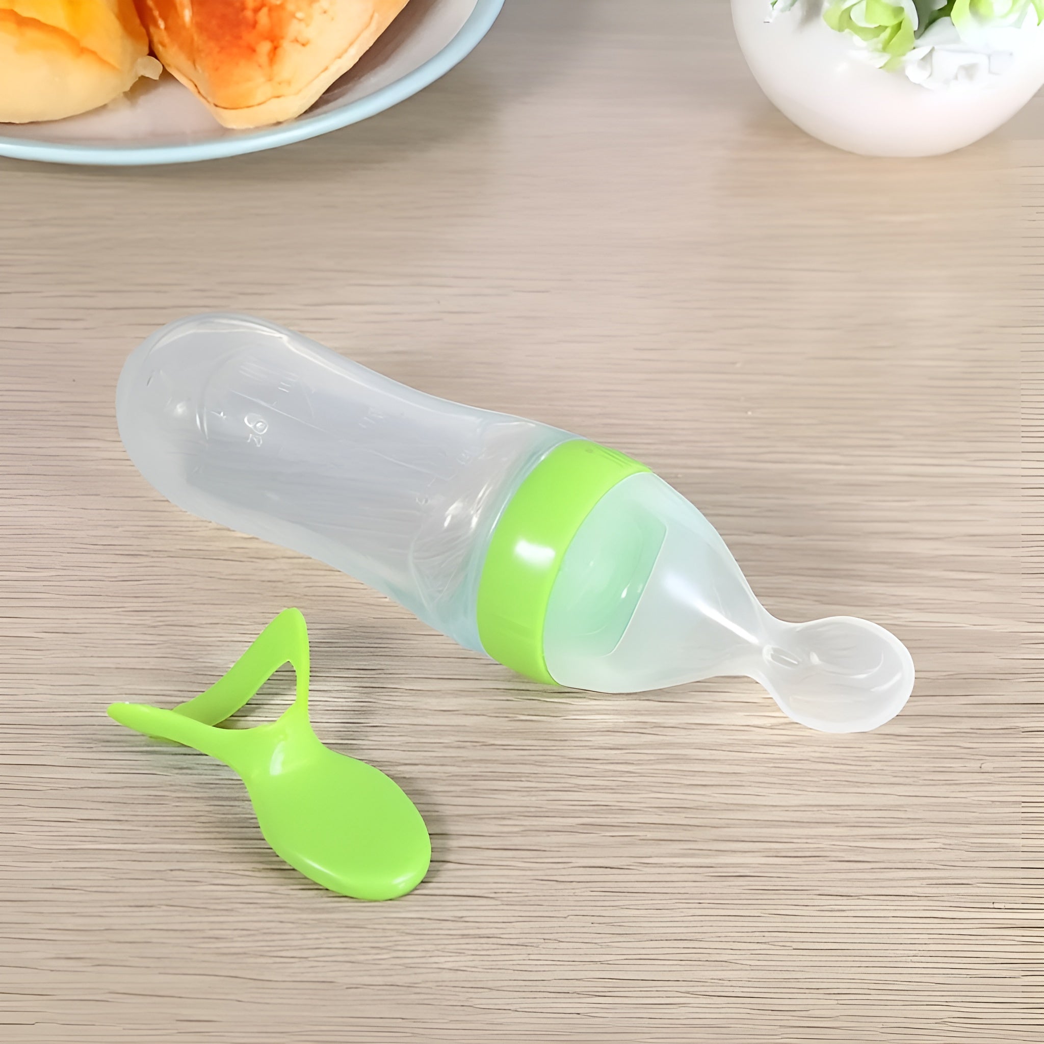 Botella de silicona con cuchara y cubierta  90ml – Tienda online NQLN Store Venezuela