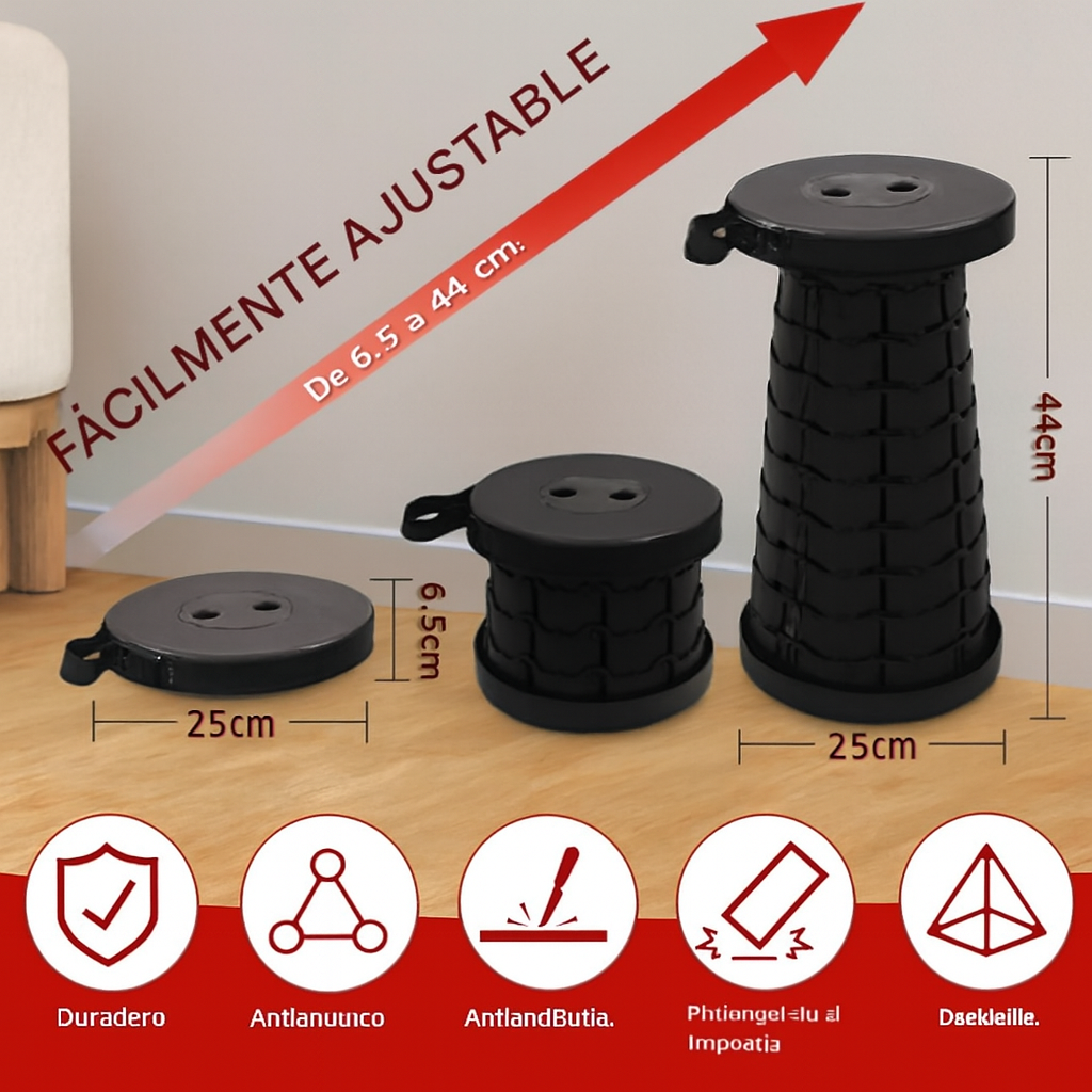 Taburete plegable flexible y portátil en forma de disco – Comprar en Caracas, Margarita y toda Venezuela – NQLN Store
