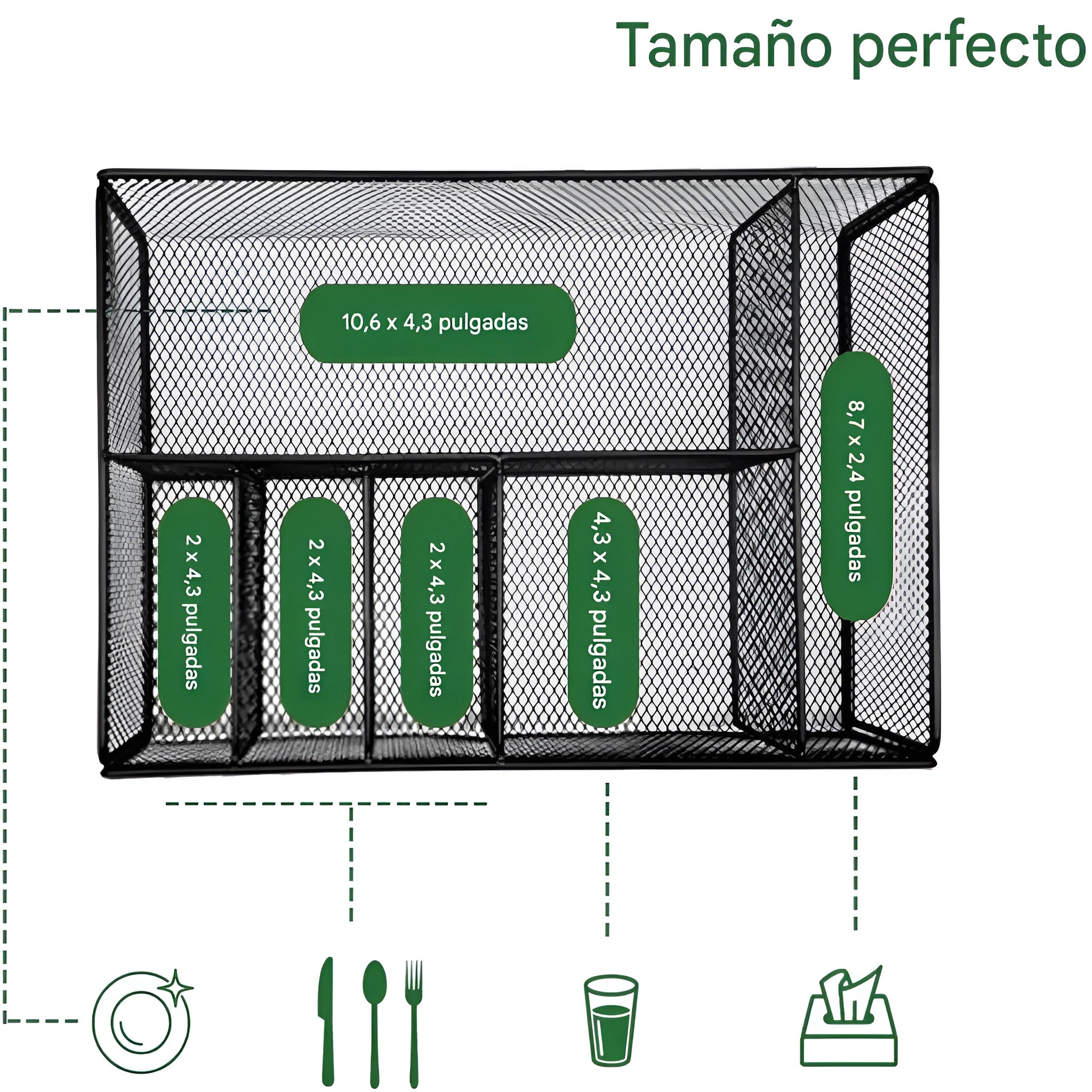 Cesta de malla para cubiertos – Vista detalle del producto – NQLN Store