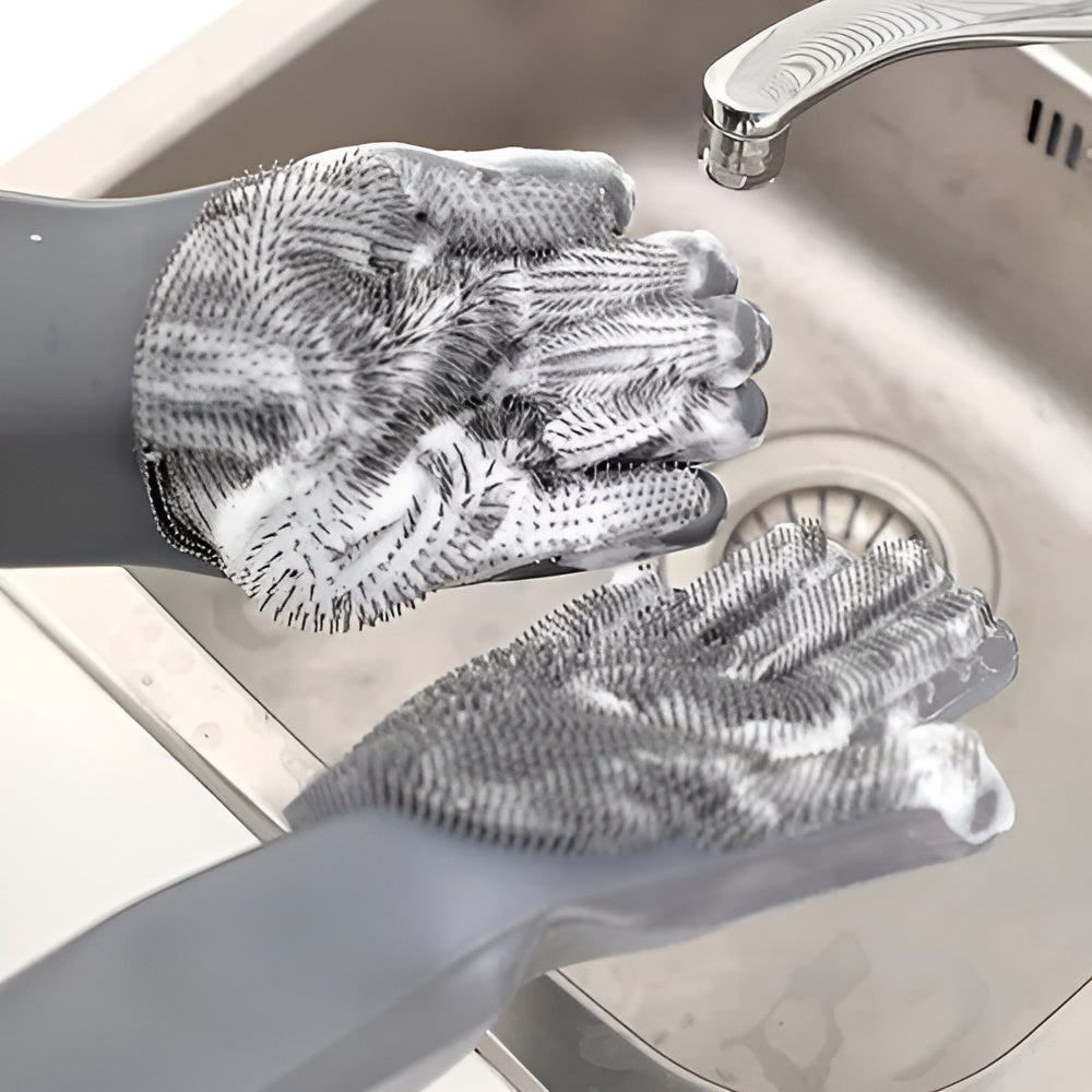 Guantes de silicona para lavar platos – Detalle de calidad y acabado – NQLN Store