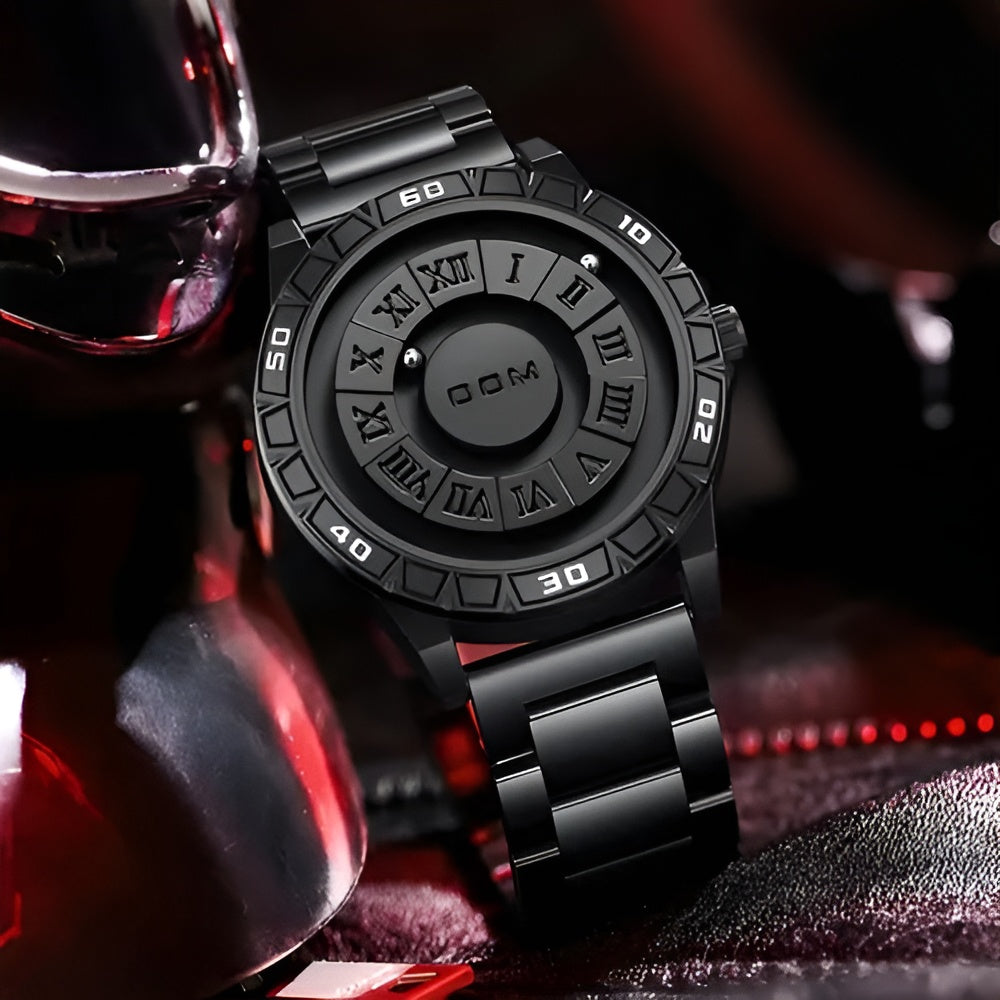 Reloj analógico con cuentas magnéticas