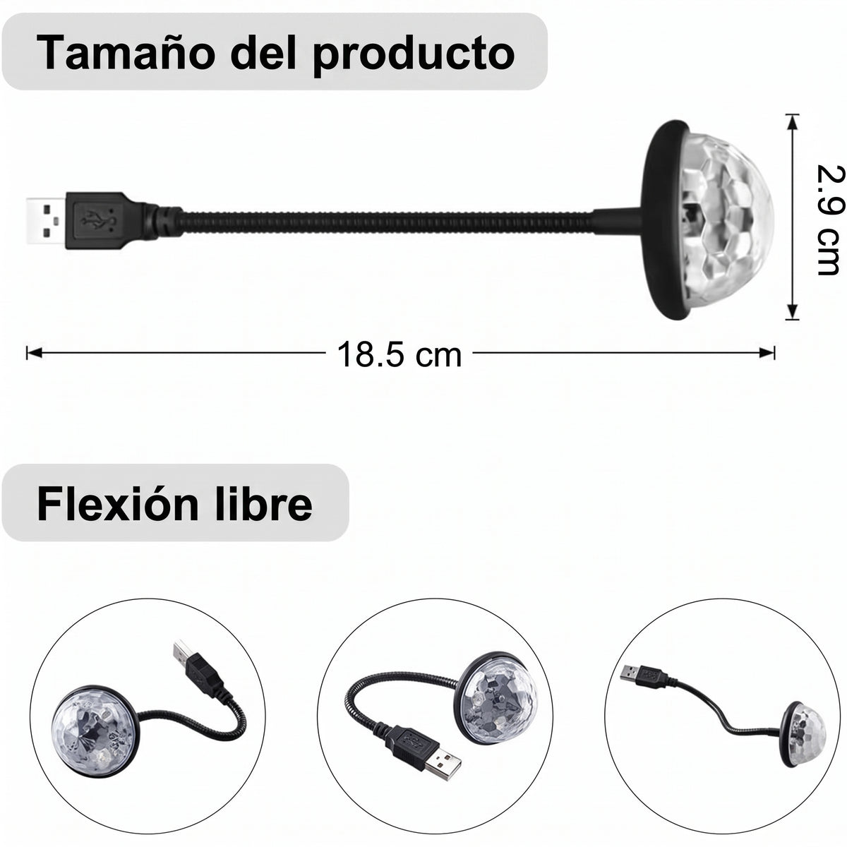 Mini lampara de luz RGB por USB