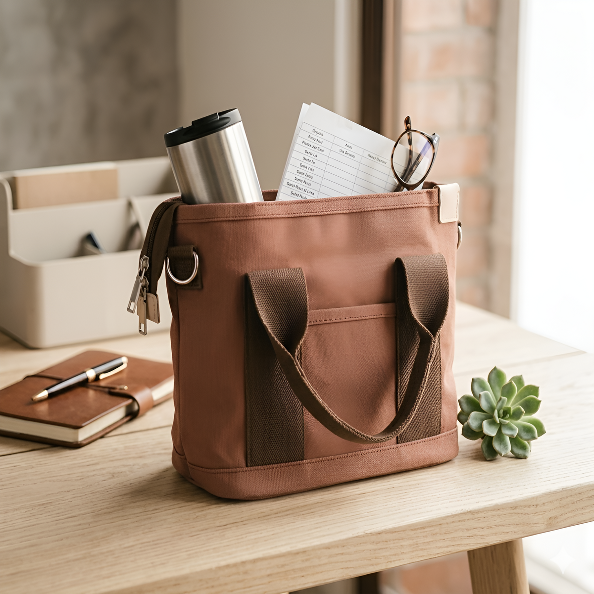 Bolsa de lona pequena con cremallera