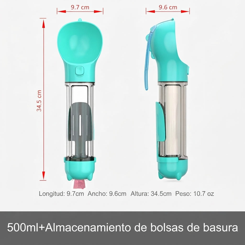 Botella de agua multifuncional 5 en 1 para mascota