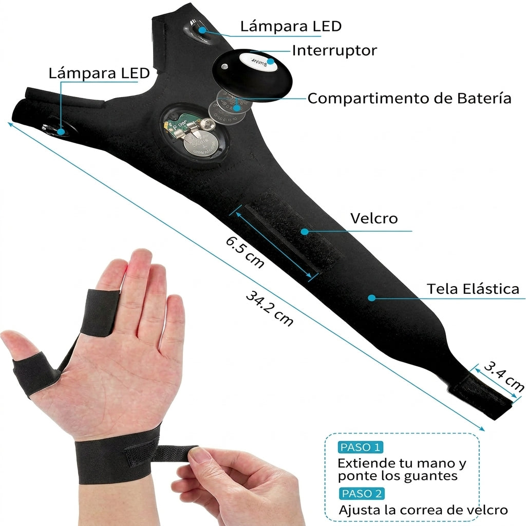 Guantes de linterna LED (pack de 2)