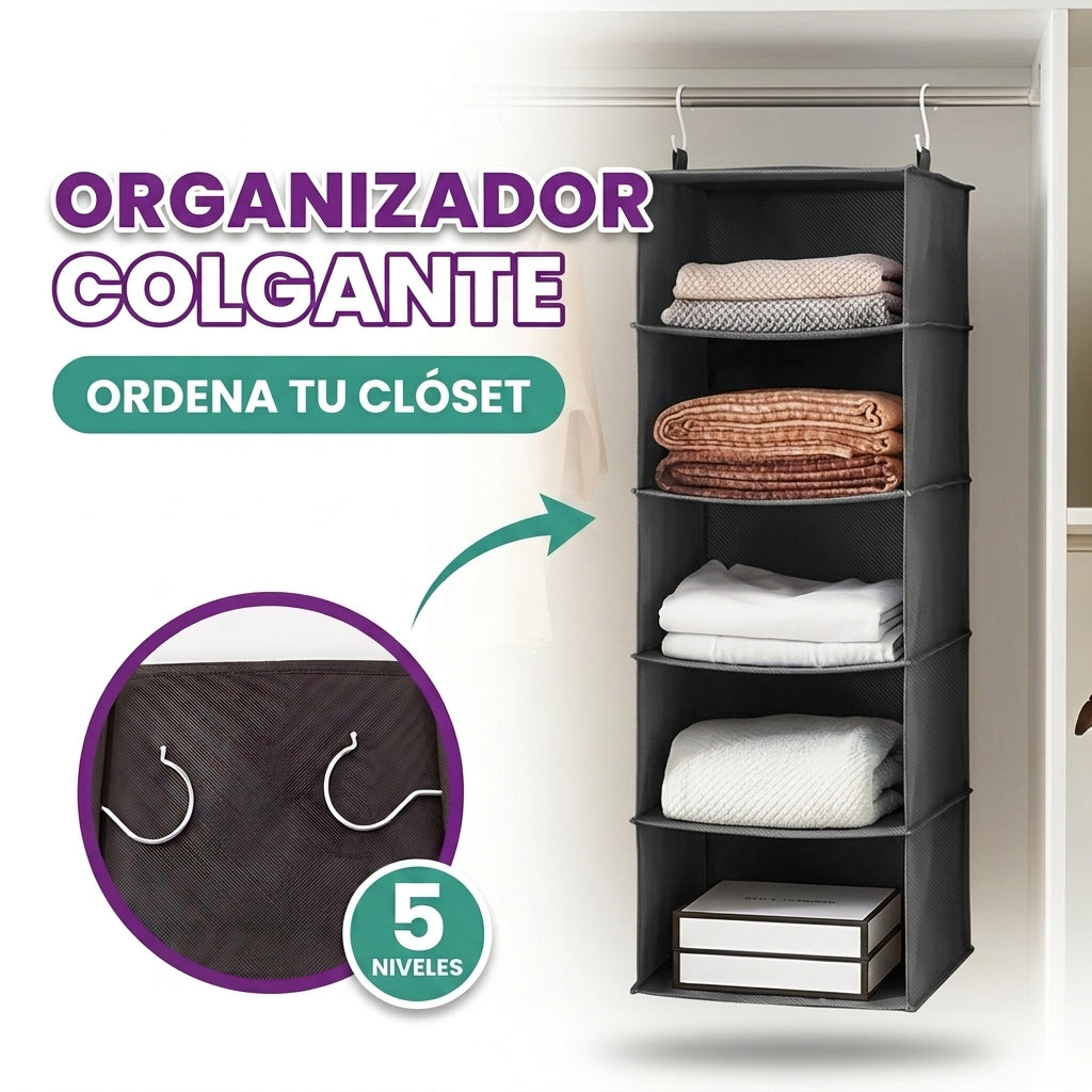 Organizador colgante de armario de 5 niveles