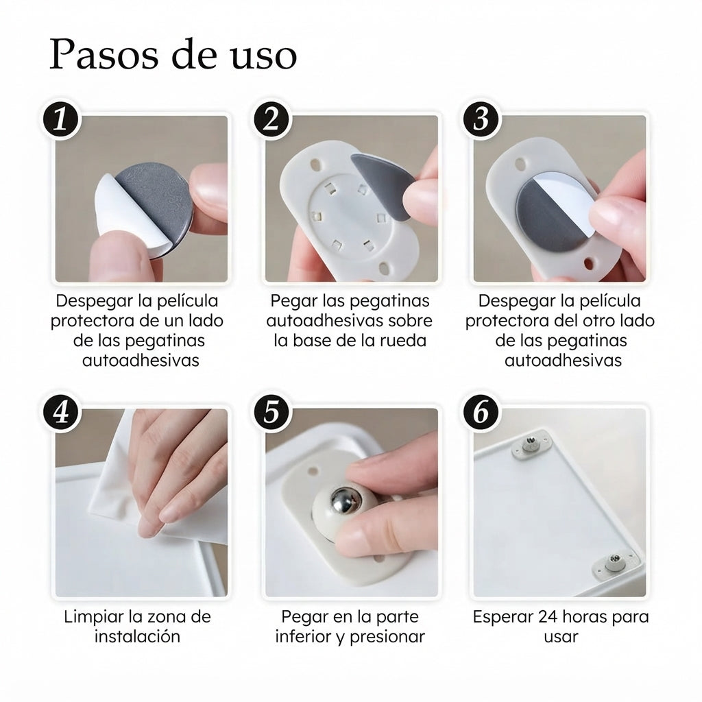 Mini ruedas autoadhesivas (pack de 4)