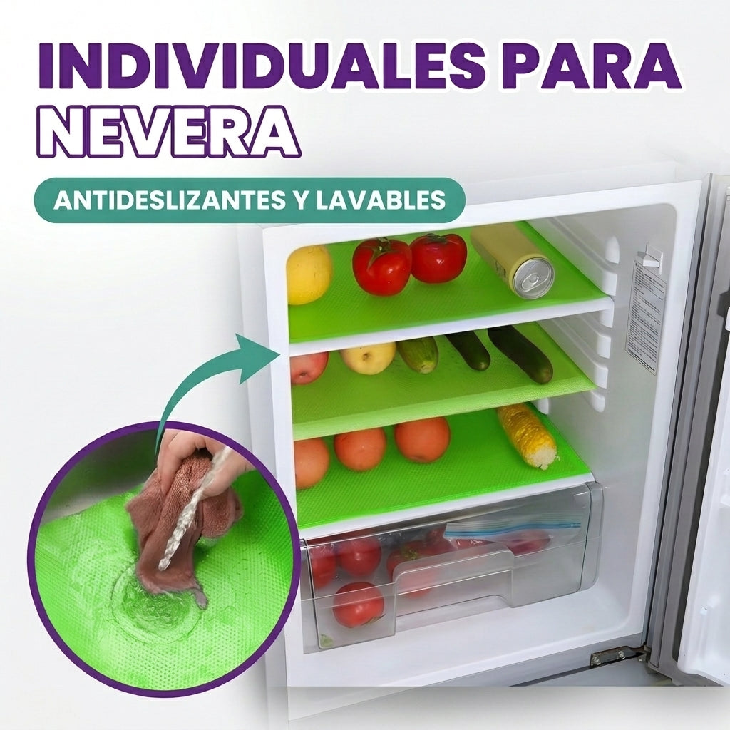 Individuales antideslizantes multiusos para nevera (pack de 4)