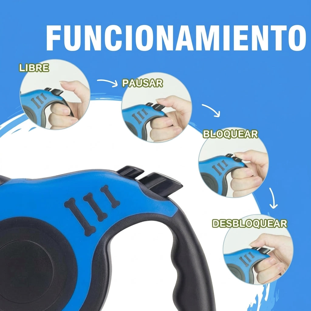 Correa retractil automatica para perro