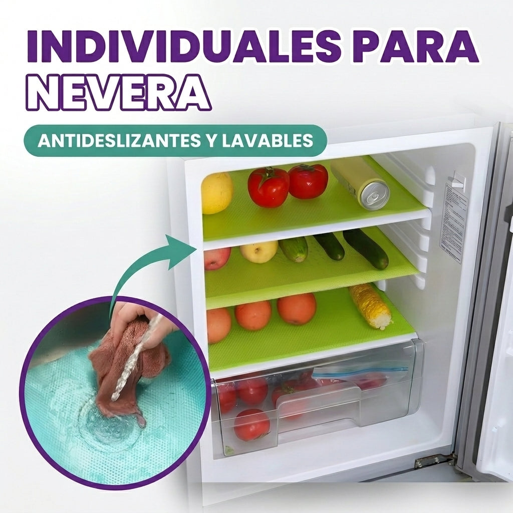 Individuales antideslizantes multiusos para nevera (pack de 4)