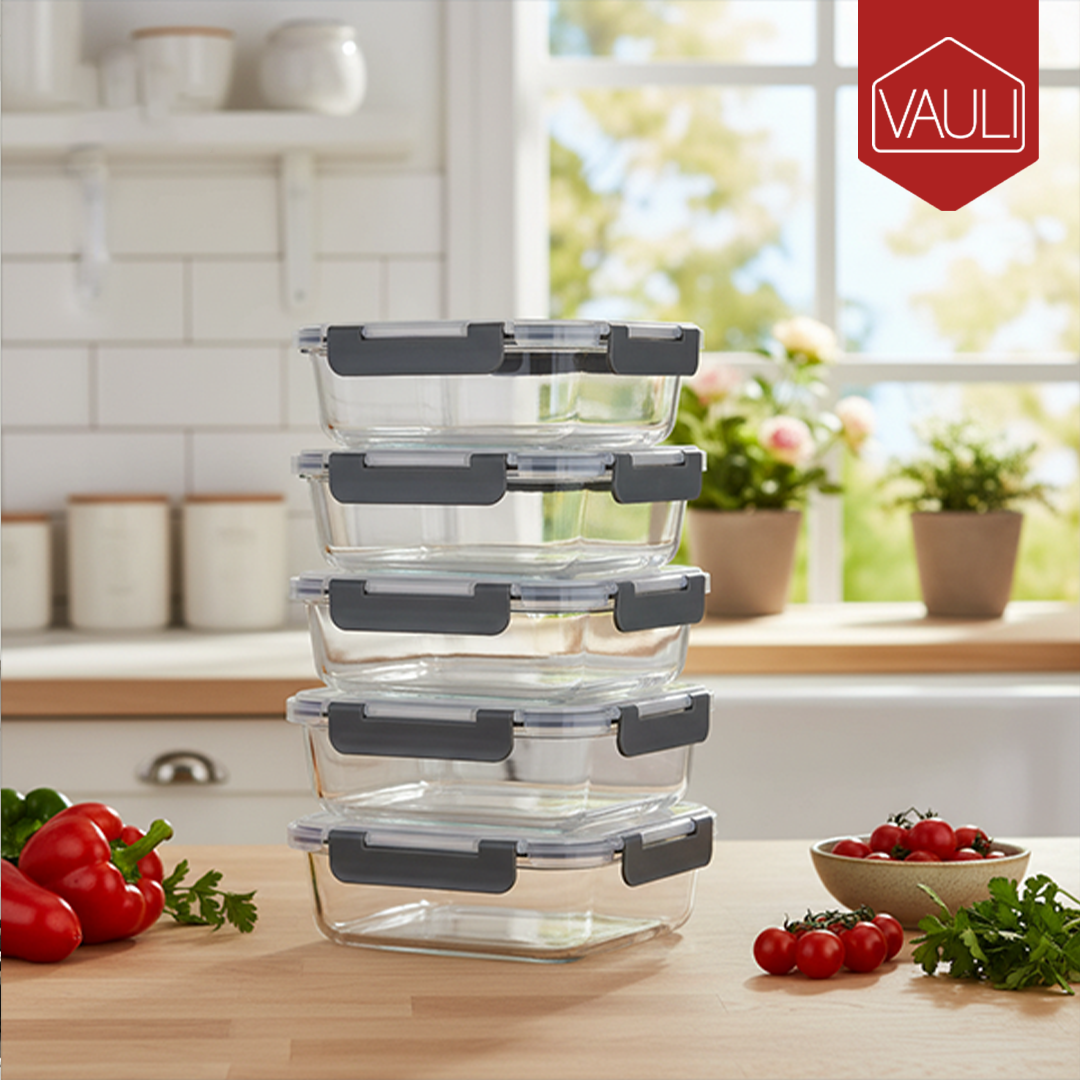 Envases hermeticos de vidrio 5 unidades Vauli – Disponible en NQLN Store con envío gratis desde $20