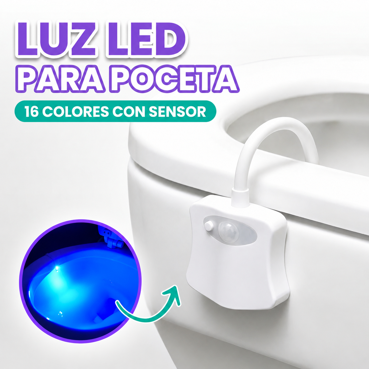 Sensor de luces LED nocturna para poceta