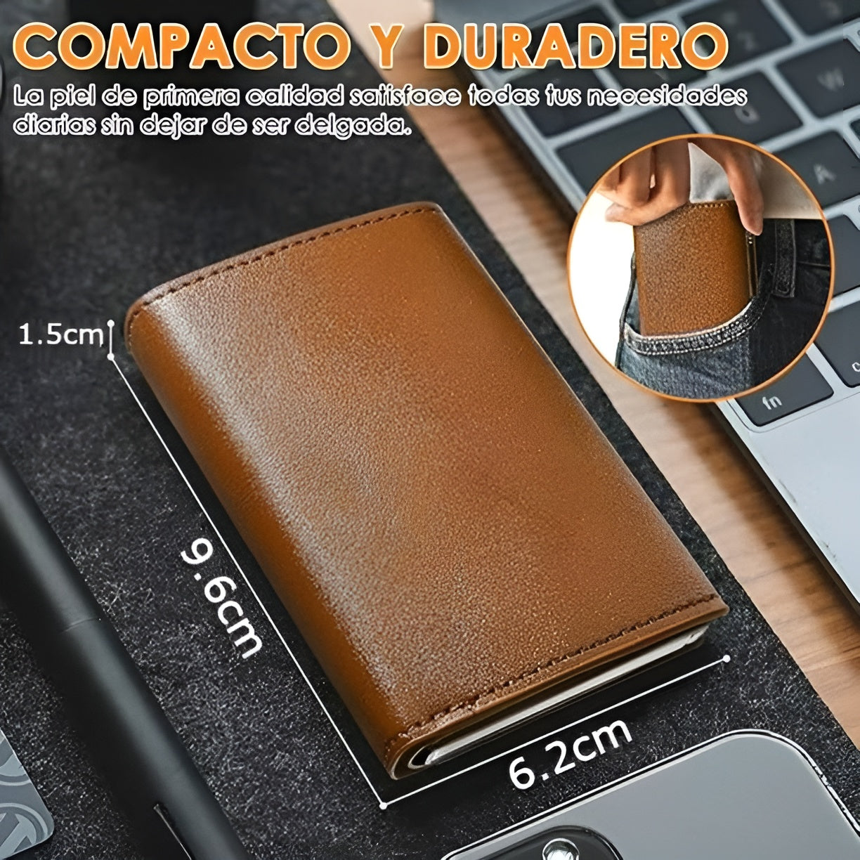 Cartera de cuero para hombre con bloqueo – Disponible en Caracas y Margarita – NQLN Store