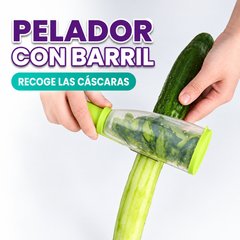Pelador con barril para verduras y frutas