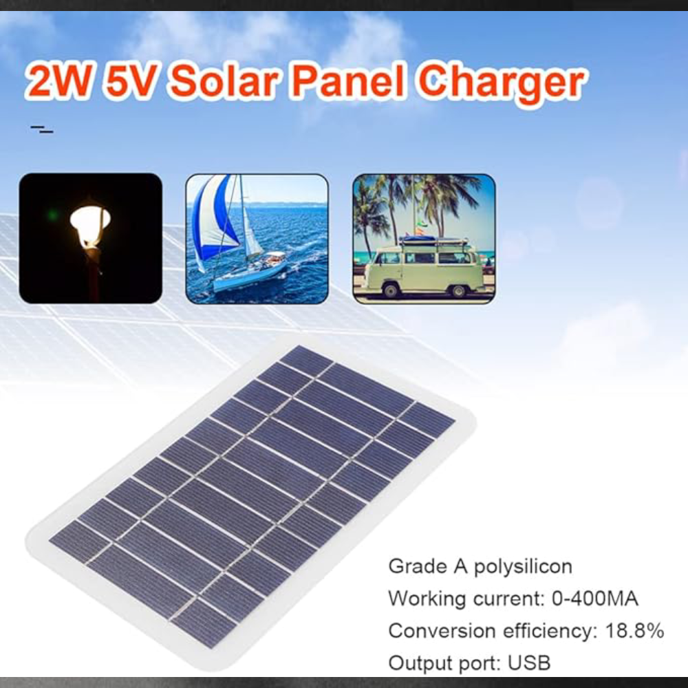 Panel solar para teléfonos con salida USB – Vista adicional – Disponible en NQLN Store Venezuela