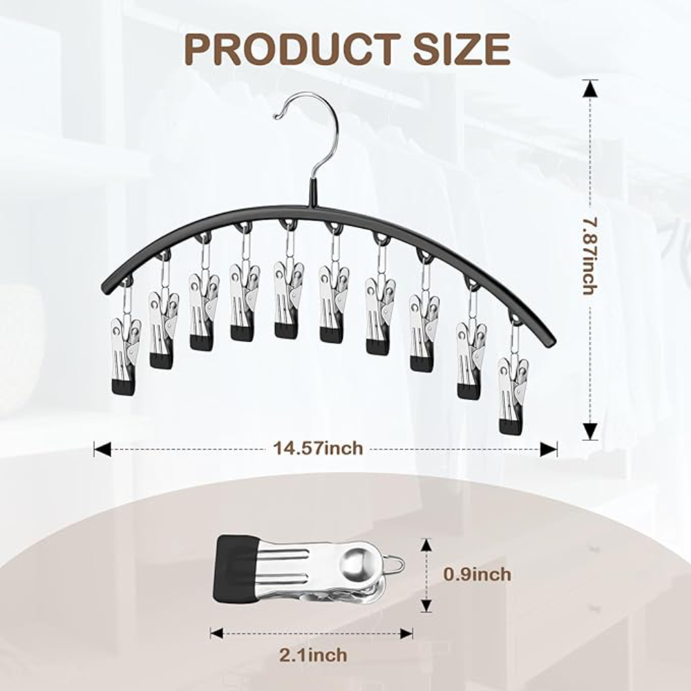 Ganchos con 10 clips – Vista de cerca del producto – NQLN Store