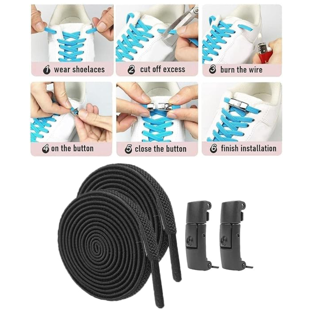 Cordones elasticos sin ataduras para zapatos – Detalle de calidad y acabado – NQLN Store