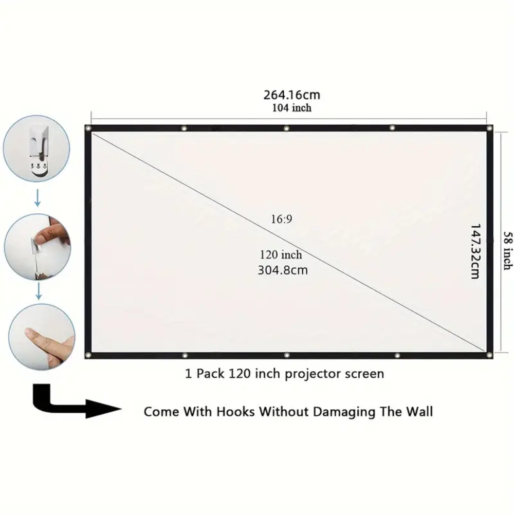 Pantalla de proyección HD 100 pulgadas – Comprar en Caracas, Margarita y toda Venezuela – NQLN Store