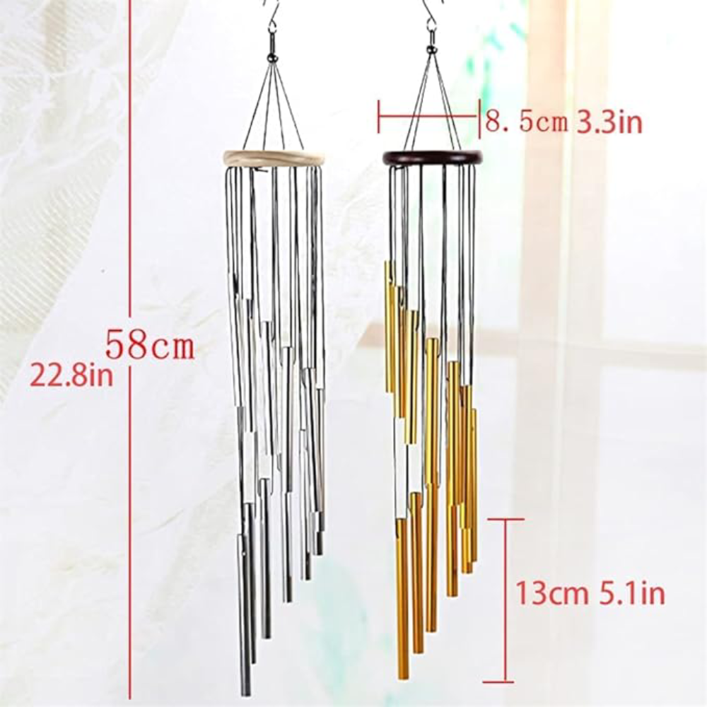 Campana de viento de metal para exteriores – Vista adicional – Disponible en NQLN Store Venezuela