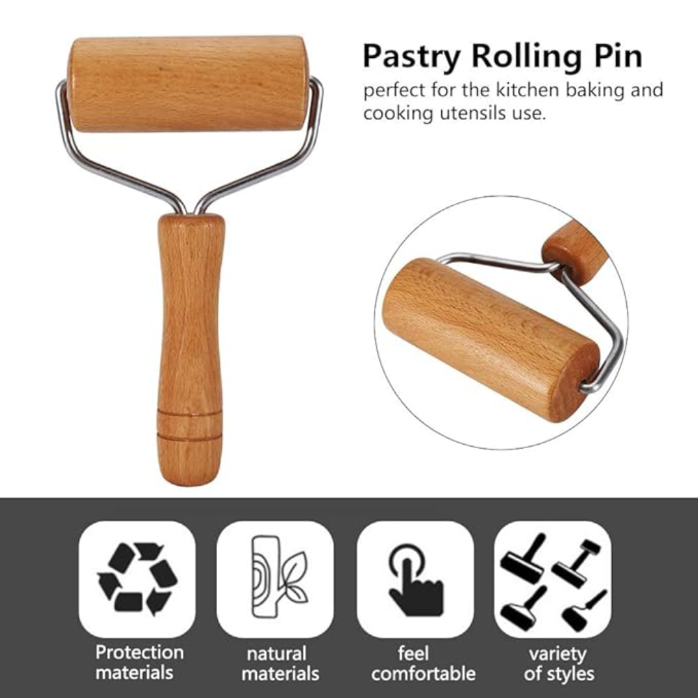 Rodillo de madera para amasar – Detalle de calidad y acabado – NQLN Store