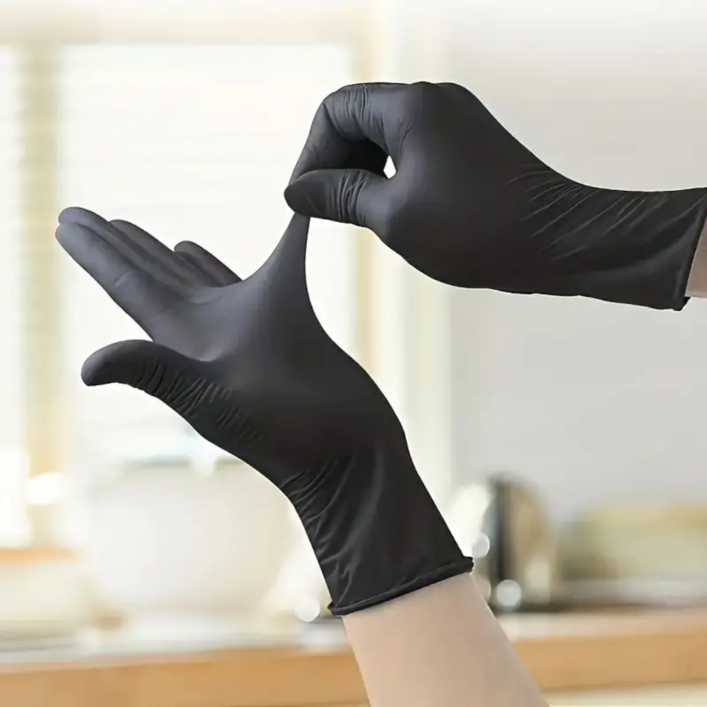 Guantes de nitrilo negro desechables sin latex 100 unidades – Disponible en Caracas y Margarita – NQLN Store