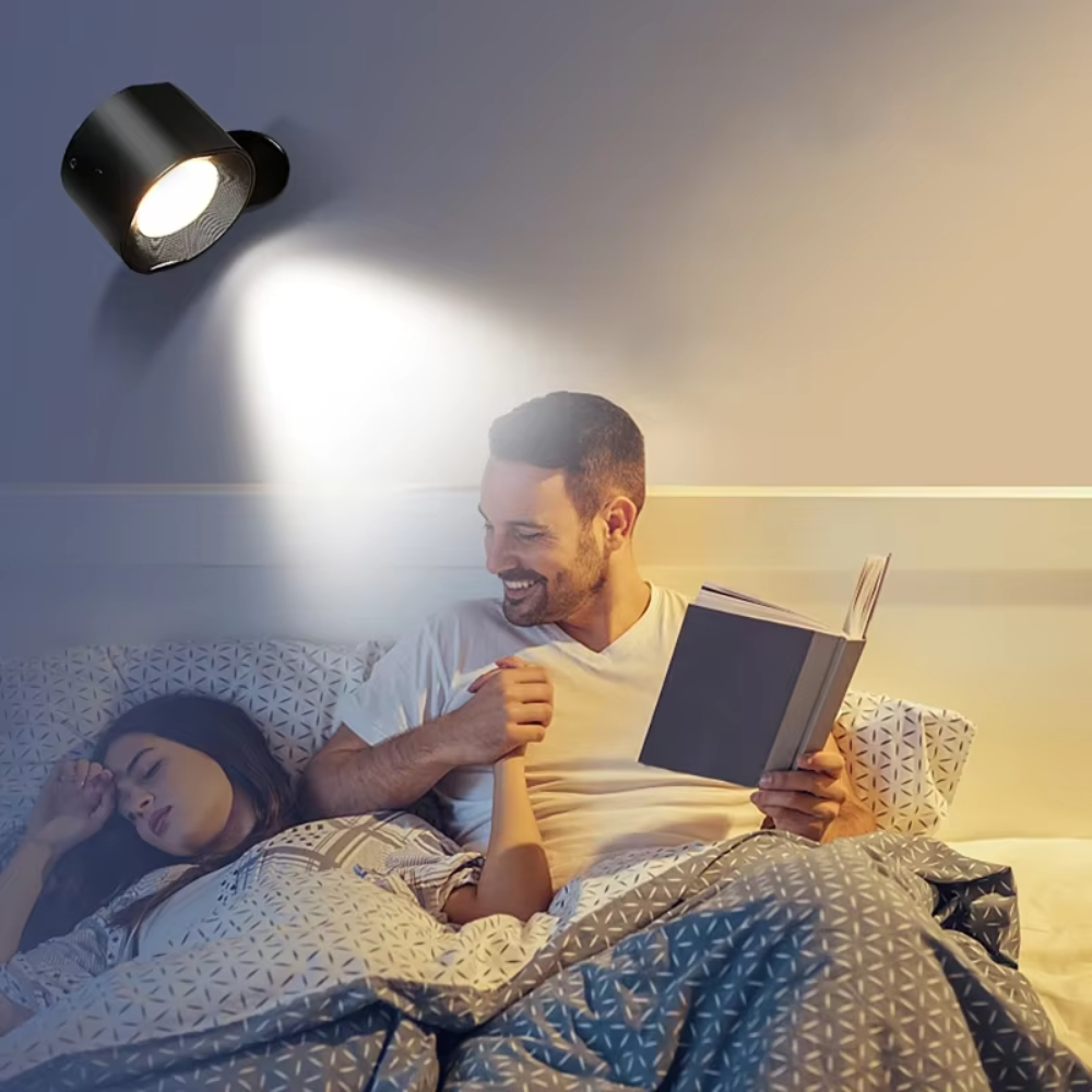 Lampara giratoria 360° – Detalle de calidad y acabado – NQLN Store