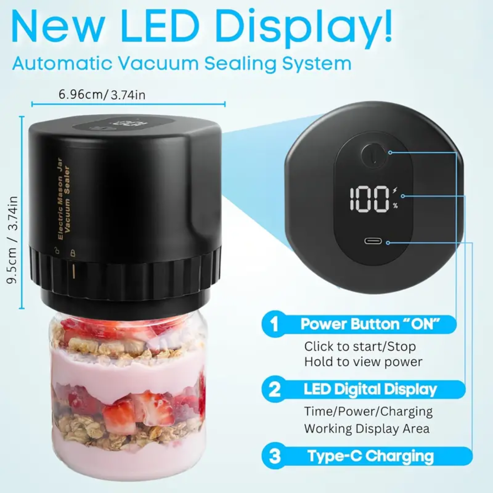 Máquina de sellado al vacío eléctrica – Vista adicional – Disponible en NQLN Store Venezuela