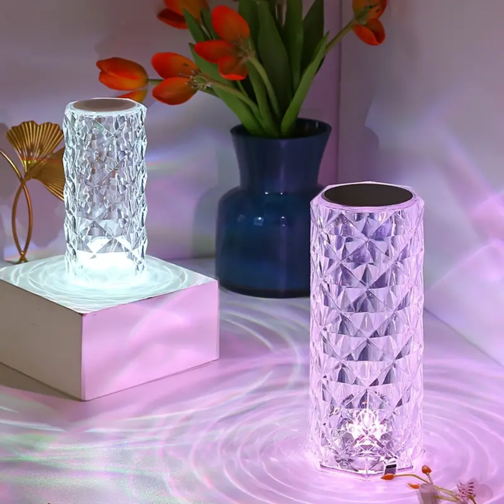 Lampara tactil de cristal  LED – Vista de cerca del producto – NQLN Store