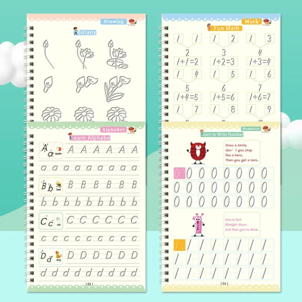 Cuaderno de escritura para niños (pack de 4) – Envío a toda Venezuela – NQLN Store