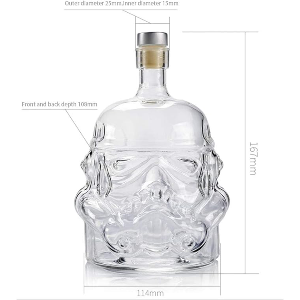 Botella decantadora de whisky de stormtrooper – Detalle de calidad y acabado – NQLN Store