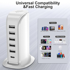 Cargador USB De 5 puertos + 1 tipo C