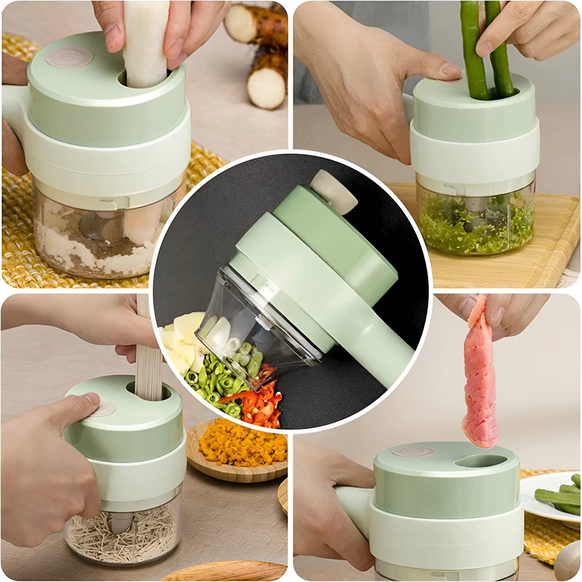 Cortador de verduras recargable 4 en 1 – Presentación del producto – Comprar en NQLN Store