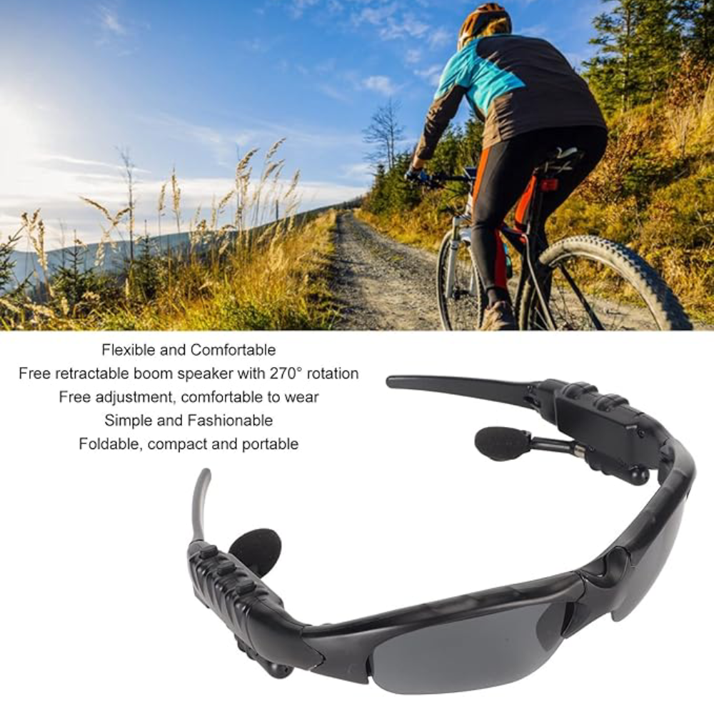 Gafas de sol con audifonos Bluetooth para manos – Vista adicional – Disponible en NQLN Store Venezuela