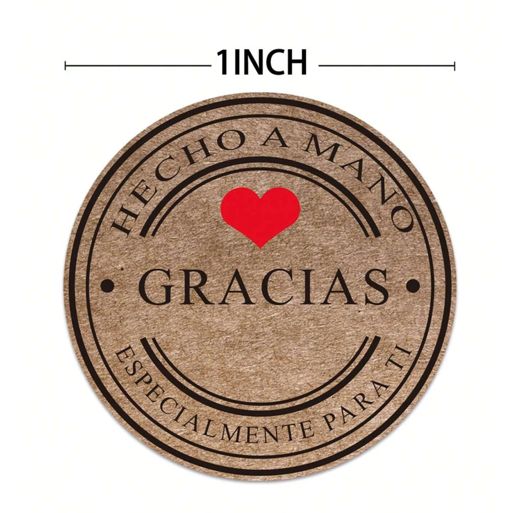 Rollo de pegatinas "Gracias" – Detalle y presentación – NQLN Store Venezuela