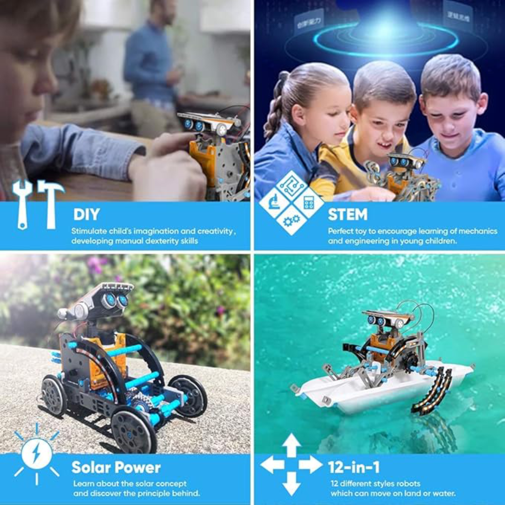 Robot de juguete solar didáctico – Vista adicional – Disponible en NQLN Store Venezuela