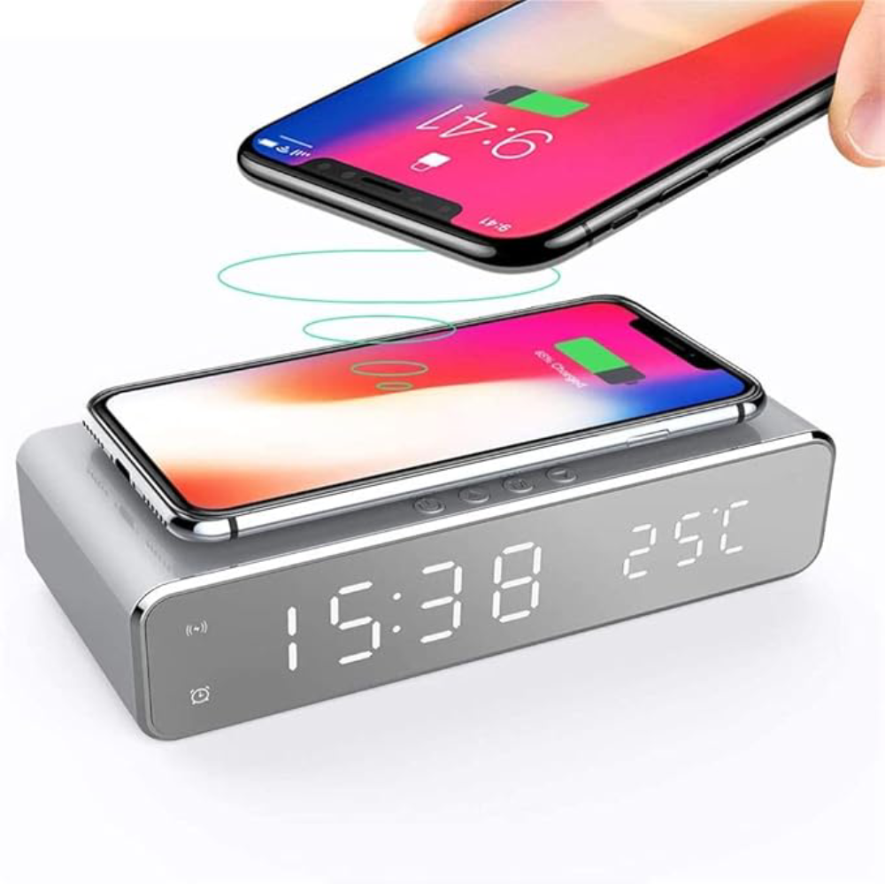Reloj Despertador Digital con carga inalámbrica – NQLN Store Venezuela, tienda online con envío a todo el país