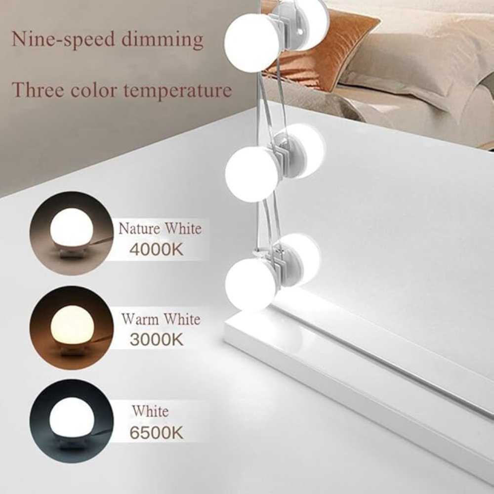 Luz de espejo LED con iluminación USB – Vista adicional – Disponible en NQLN Store Venezuela