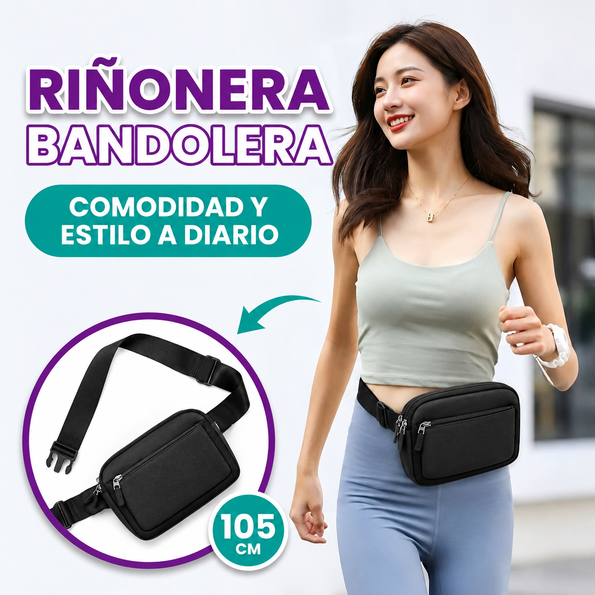 Riñonera bandolera para mujer